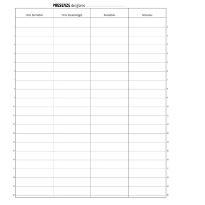 Registro firma presenza - 49 pag - 31 x 24,5 cm - DU1338100000 - Data Ufficio