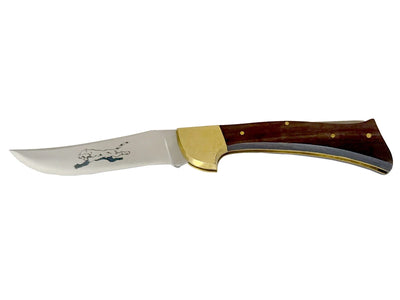 Coltello folding Grizzly manico legno e ottone 23 cm Back Lock Made in Italy