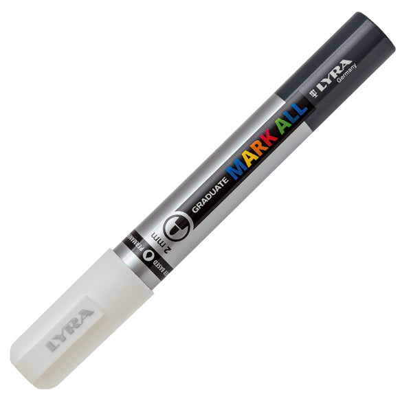 Marcatore a base d'acqua Graduate Mark All  - punta tonda 2mm - bianco - Lyra