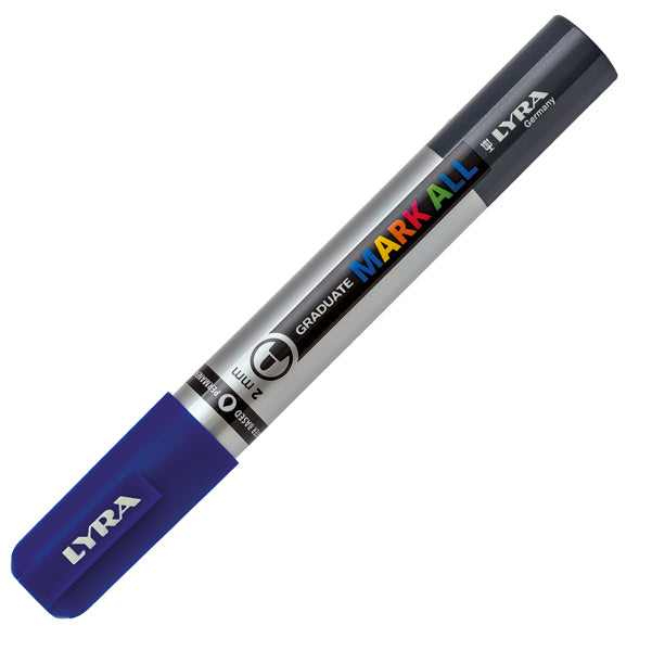 Marcatore a base d'acqua Graduate Mark All  - punta tonda 2mm - blu - Lyra