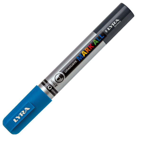 Marcatore a base d'acqua Graduate Mark All  - punta tonda 2mm - azzurro - Lyra