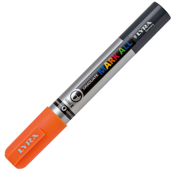 Marcatore a base d'acqua Graduate Mark All  - punta tonda 2mm - arancione fluo - Lyra