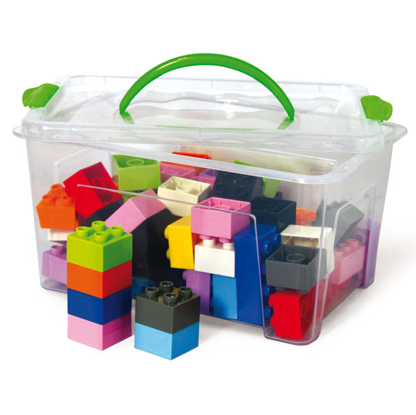 Mattoncini Midi da costruzione - in ABS - colori assortiti - CWR - bauletto da 70 pezzi