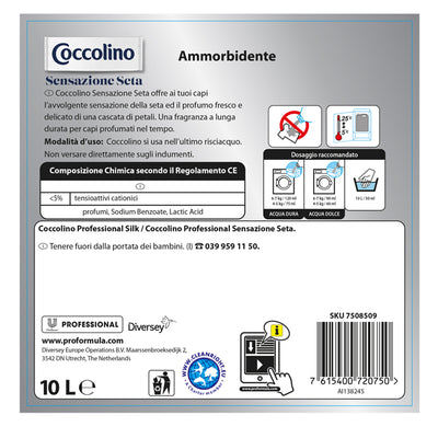 Ammorbidente lavatrice - profumo sensazione seta - 10 L - Coccolino