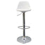 Sgabello Bobba - PPL acciaio cromato - 39 x 42 x 83 / 104 cm - bianco - Paperflow