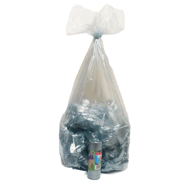 Sacchi - 70 x 110 cm - 110 L - 22 micron - MDPE/HDPE - azzurro trasparente - Rolsac - conf. 10 pezzi