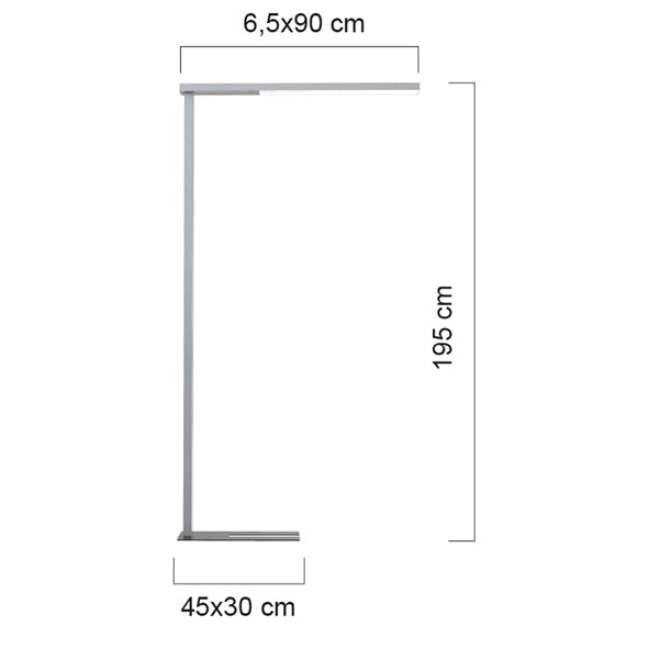 Lampada da terra Stratus - a led - 58,8 W - alluminio - Unilux