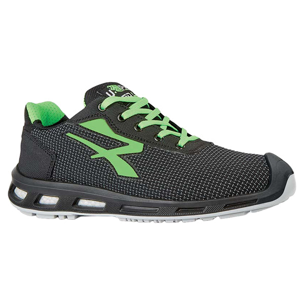 Calzatura di sicurezza Strong S3 - pelle idrorepellente - numero 44 - grigio/verde scuro - U-Power