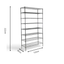 Metallika Scaffale Modulare in Acciaio Cromato 122 × 35 × H 222 cm, 8 Ripiani