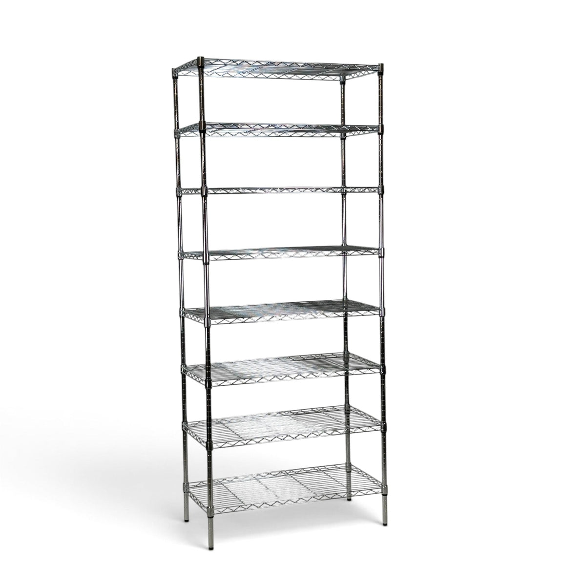 Metallika Scaffale Modulare in Acciaio Cromato 90 × 35 × H 222 cm, 8 Ripiani