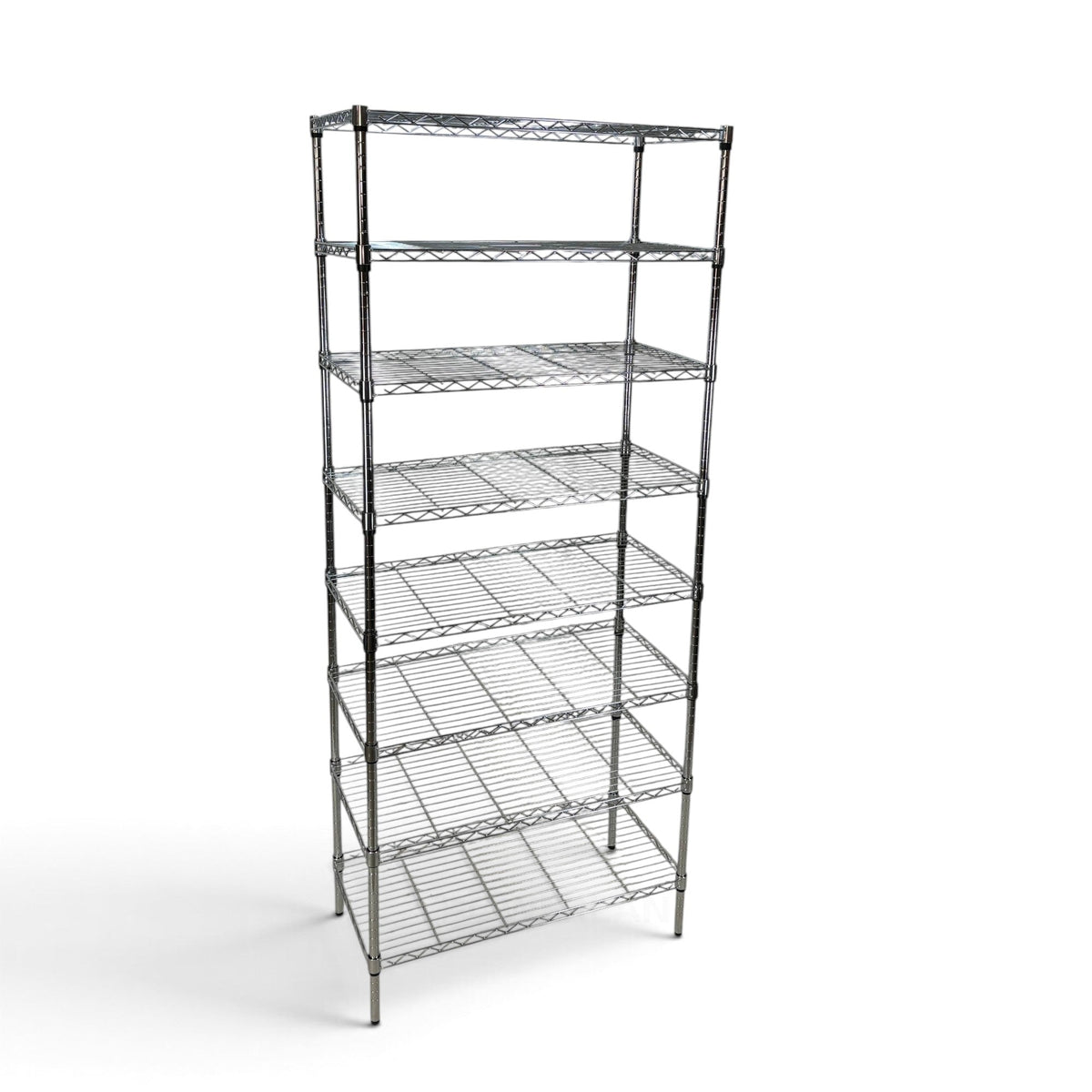 Metallika Scaffale Modulare in Acciaio Cromato 90 × 45 × H 222 cm, 8 Ripiani
