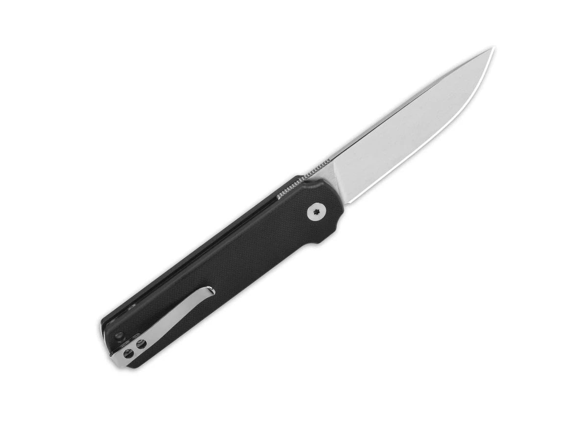 Dettaglio lama 14C28N QSP Lark flipper integrato nero