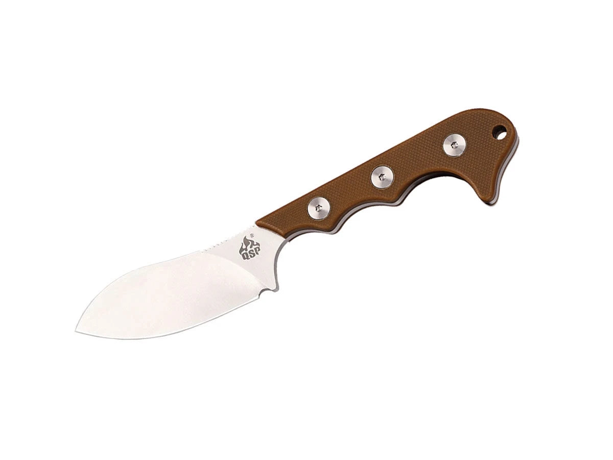 Coltello da collo QSP Neckmuk G-10 D2 drop point marrone QS125-B