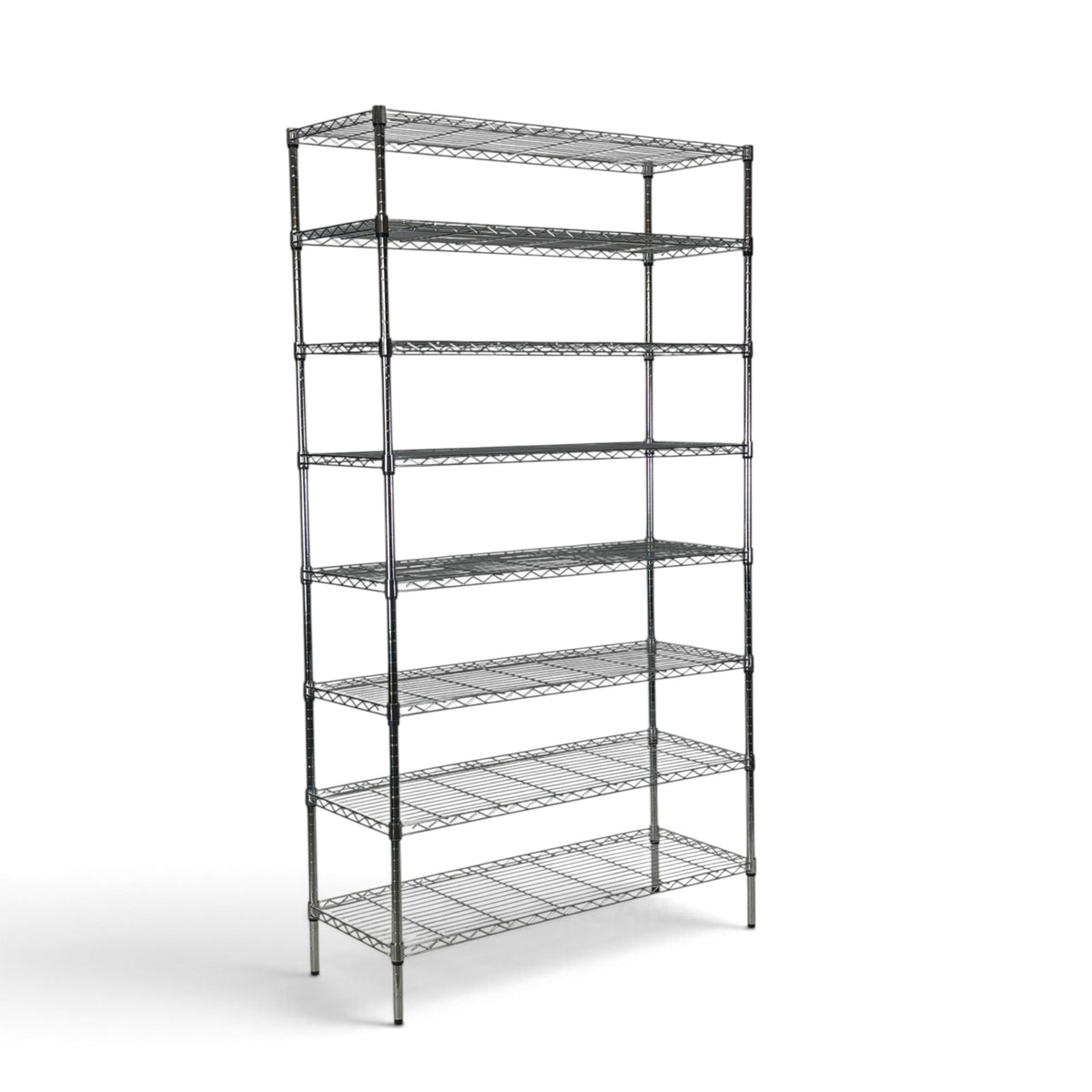 Metallika Scaffale Modulare in Acciaio Cromato 122 × 35 × H 252 cm, 8 Ripiani
