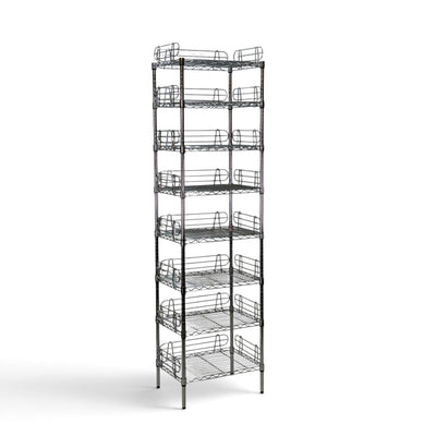 Metallika Scaffale Modulare in Acciaio Cromato 60 × 45 × H 252 cm, 8 Ripiani