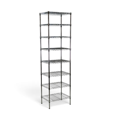 Metallika Scaffale Modulare in Acciaio Cromato 60 × 45 × H 252 cm, 8 Ripiani