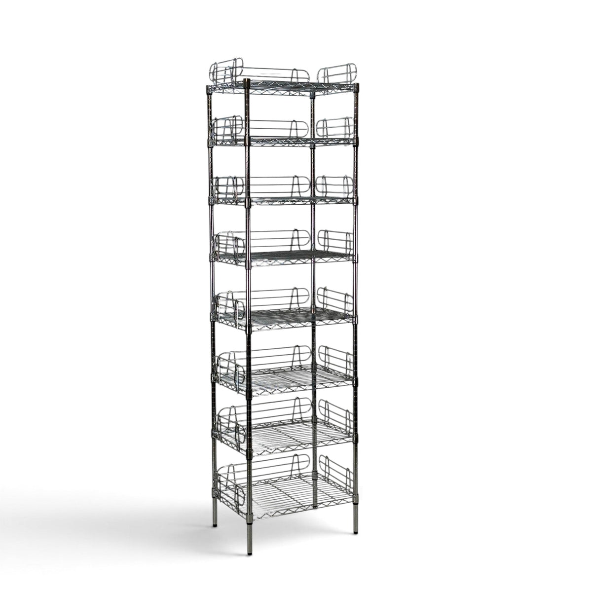 Metallika Scaffale Modulare in Acciaio Cromato 60 × 45 × H 222 cm, 8 Ripiani