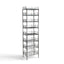 Metallika Scaffale Modulare in Acciaio Cromato 60 × 35 × H 222 cm, 8 Ripiani