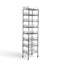 Metallika Scaffale Modulare in Acciaio Cromato 60 × 45 × H 222 cm, 8 Ripiani