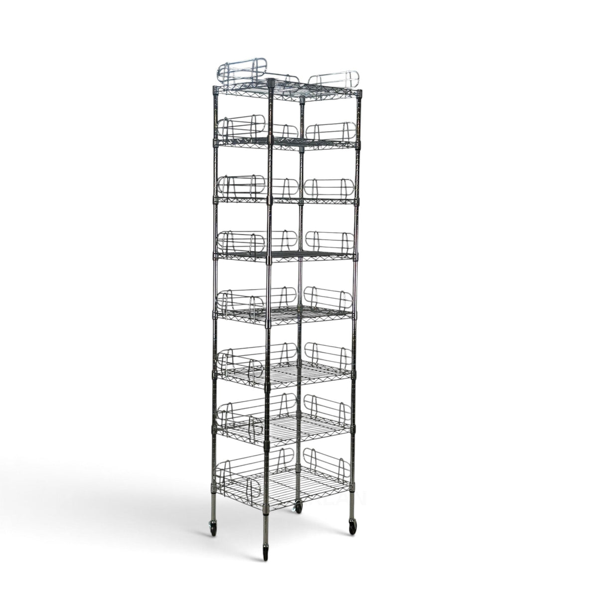 Metallika Scaffale Modulare in Acciaio Cromato 60 × 45 × H 222 cm, 8 Ripiani