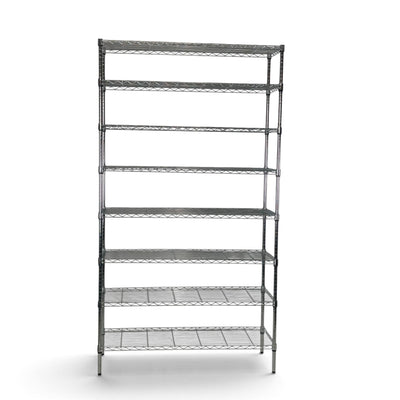 Metallika Scaffale Modulare in Acciaio Cromato 122 × 45 × H 252 cm, 8 Ripiani
