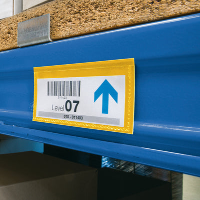 Buste identificative magnetiche - 150 x 67 mm - giallo - Durable - conf. 50 pezzi