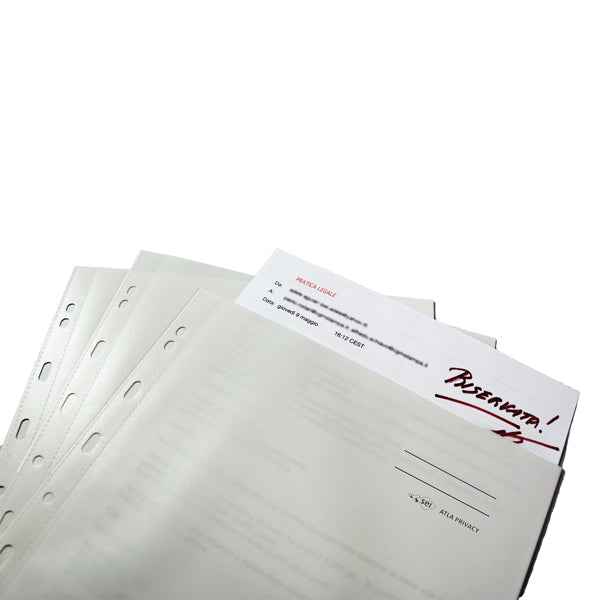 Buste con foratura universale Atla Privacy - per documenti riservati - 22 x 30 cm - bianco - Sei Rota - conf. 10 pezzi