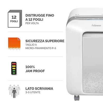 Distruggidocumenti LX-201 - a microframmenti - bianco - Fellowes