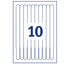 Braccialetti identificativi stampabili - 5 fogli - 10 et/fg - A4 - PE - bianco - Avery