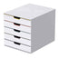 Cassettiera 5 cassetti colorati - bianco ghiaccio - cassetti 5 cm - Durable