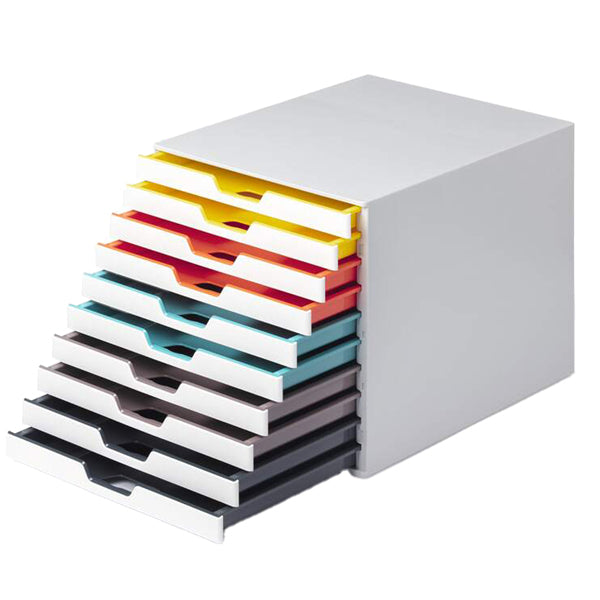 Cassettiera Varicolor - 28 x 35,6 x 29,2 - 10 cassetti - Durable