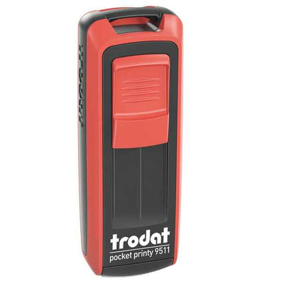 Timbro tascabile Pocket Printy 9511 - personalizzabile - 38 x 14 mm - 4 righe - autoinchiostrante - Trodat