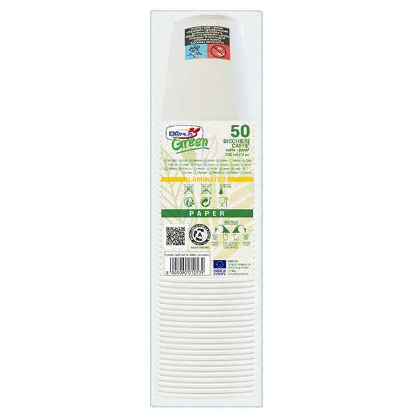 Bicchieri in carta - 100 ml - con marcatura S.U.P - Dopla - conf. 50 pezzi