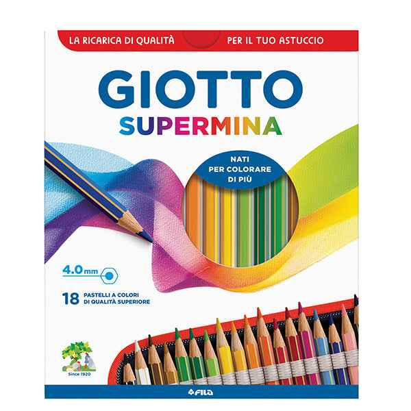 Pastello Supermina - mina 3,8 mm - Giotto - astuccio 18 pezzi