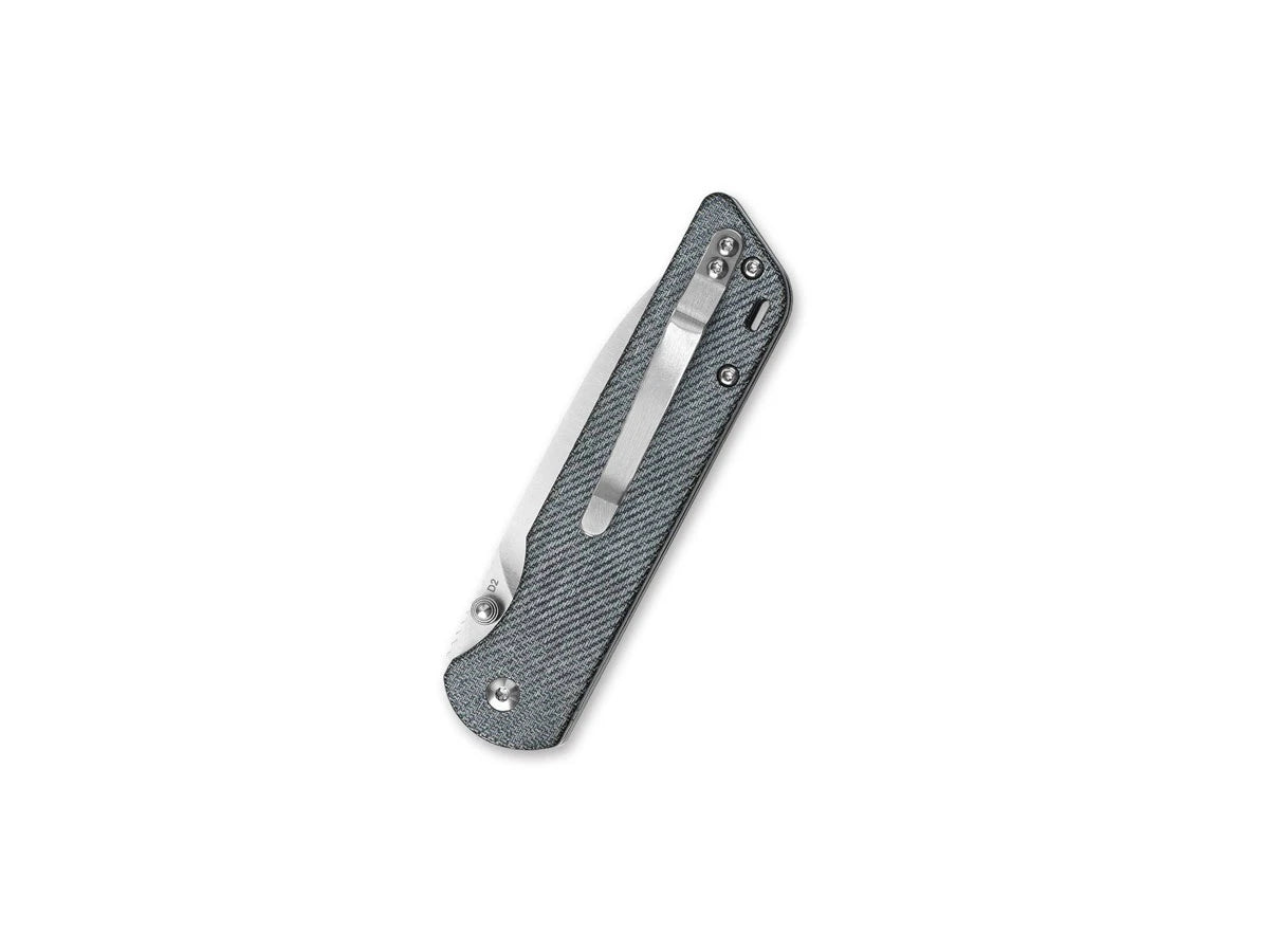 QSP Parrot Micarta D2 QS102-F Denim Blue – clip reversibile e lama D2