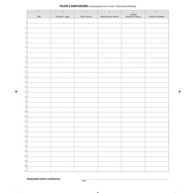 Registro pulizia e sanificazione in azienda - 40 pag - 31x24,5 cm - Edipro