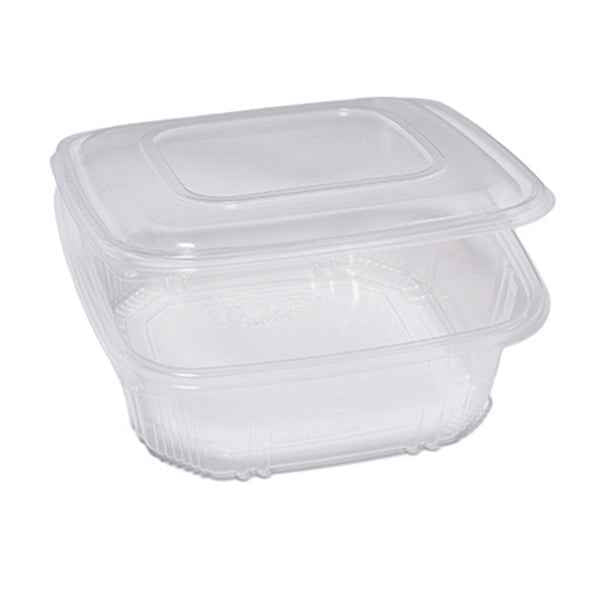Contenitori in PP - con coperchio incernierato - 21,5 x 21,5 x 6,9 cm - Europack - conf. 50 pezzi