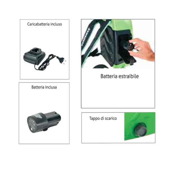 Pompa a zaino Futura - a batteria - 8 L - Verdemax