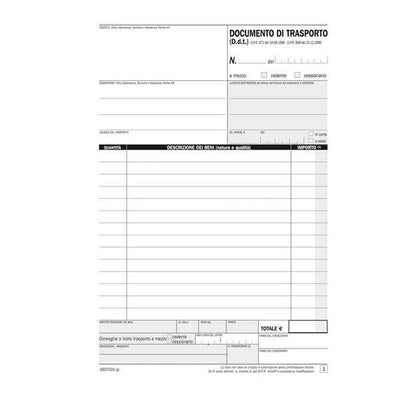 Blocco DDT - 50/50 copie autoric. - 21,5 x 14,8 cm - DU1607CD200 - Data Ufficio