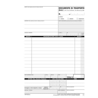 Blocco DDT - 33/33/33 copie autoricopianti - 21,5 x 14,8 cm - DU1607CD330 - Data Ufficio