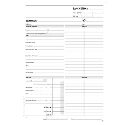 Blocco preventivi e ordinativi per banchetti - 50/50 copie autoric. - f.to 29,7 x 21,5 cm - DU1670C0000 - Data Ufficio