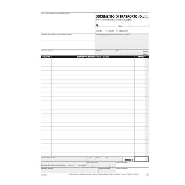 Blocco DDT - 50/50 copie autoricopianti - 29,7 x 21,5 cm - DU1687CD200 - Data Ufficio