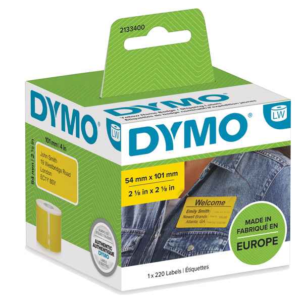 Rotolo 220 etichette LW 2133400 - 54 x 101 mm - carta - spedizione/badge - giallo - Dymo