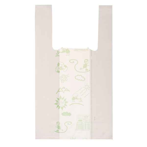 Shoppers Mini - 22 x 40 cm - mater-bi - bianco - scatola 500 pezzi