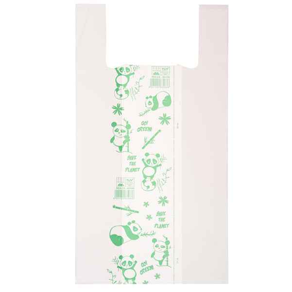 Shoppers Maxi - 30 x 60 cm - mater-bi - bianco - scatola 500 pezzi
