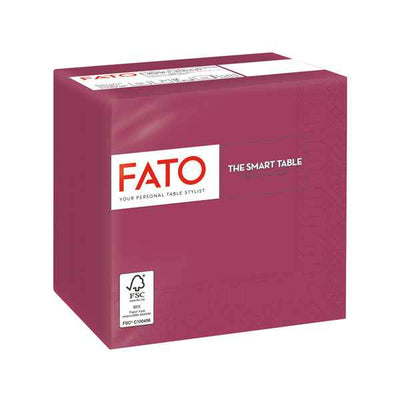 Tovagliolo - carta - 24 x 24 cm - 2 veli - bordeaux - Fato - conf. 100 pezzi