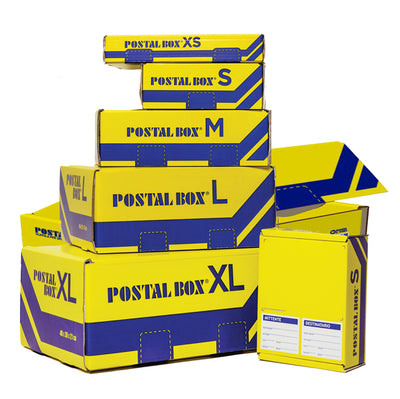 Scatola spedizioni Postal Box - S - 26 x 19 x 10 cm - giallo/blu - Blasetti