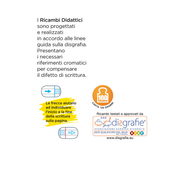 Ricambi didattici forati - A4 - rigo di 3a - 100 gr - Blasetti - conf. 40 pezzi