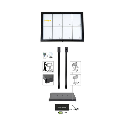 Espositore a LED per esterni - 8 x A4 - Securit