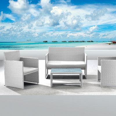 Salotto Valencia - nero/bianco - Garden Friend - set 4 elementi